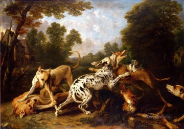 perros peleando Pinturas al óleo